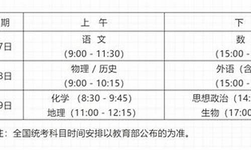 湖南高考时间安排表,湖南2022高考时间